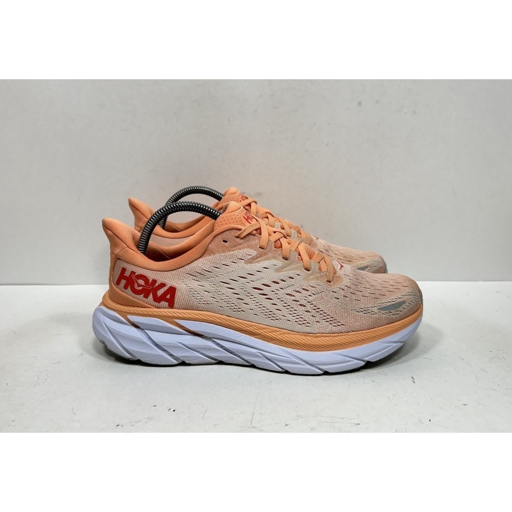 Hoka One One Clifton 8 1119394 CSPY Orange Running Shoes Sneakers Womens 9 B
